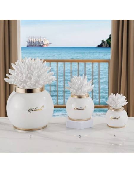 Lampade led sfere bomboniere mare attinia in ceramica Melaverde