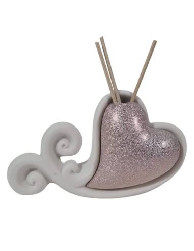 Bomboniere profumatori porcellana cuore satinato