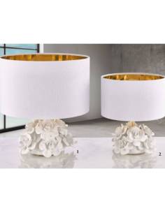 Lampade led lumi bomboniere fiori rose in ceramica Capodimonte Melaverde