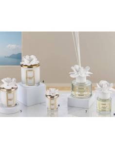 Bomboniere particolari candele e diffusori ambiente fiore in ceramica Capodimonte Melaverde