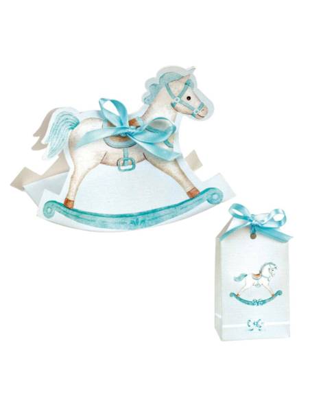 Scatoline portaconfetti bimbo cavalluccio a dondolo