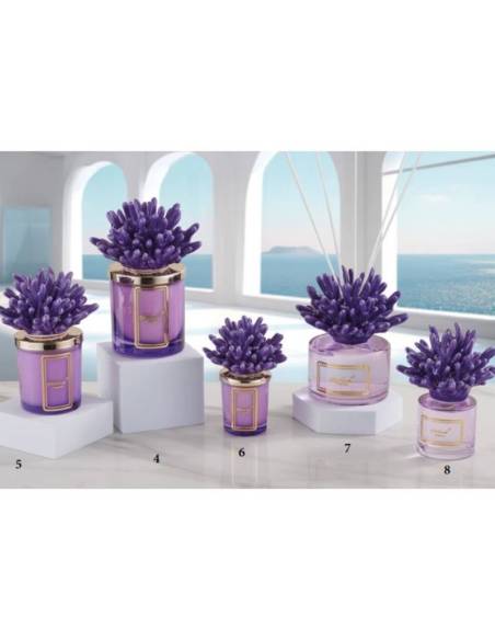 Bomboniere tema mare corallo su candele e profumatori ambiente Melaverde