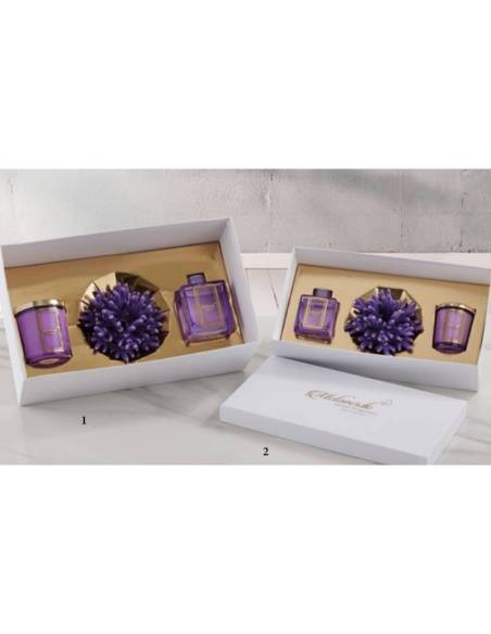 Confezioni regalo candela profumata e profumatore ambiente decoro in ceramica Melaverde