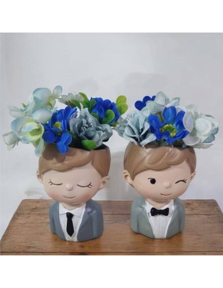 Bomboniere Comunione bambino vasetti con fiori