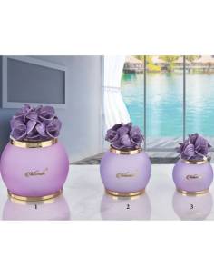 Lampade led bomboniere fiori orchidee in ceramica Capodimonte Melaverde