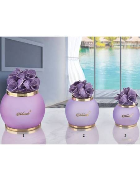 Lampade led bomboniere fiori orchidee in ceramica Capodimonte Melaverde