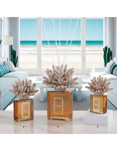 Profumatori per ambienti bomboniere corallo tortora in ceramica Melaverde