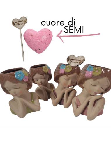 Bomboniere semi da piantare con vasetto ragazza