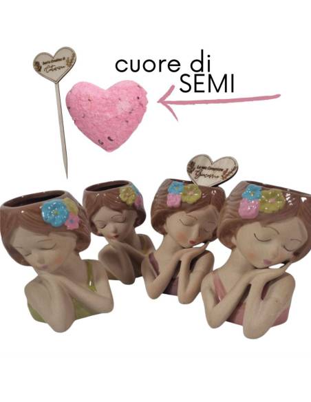 Bomboniere semi da piantare con vasetto ragazza