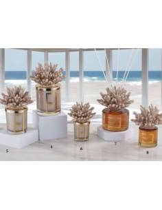 Bomboniere candele e profumatori ambiente tema mare corallo in ceramica Capodimonte Melaverde
