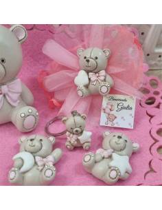 Bomboniere nascita portaconfetti sacchetto orsetto per bambina