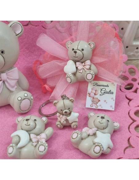 Bomboniere nascita portaconfetti sacchetto orsetto per bambina