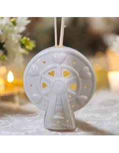 Profumatore Bomboniere Battesimo bimba giostra in ceramica