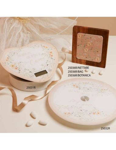 Claraluna bomboniere utili bilancia frasi fantasia primavera rosa