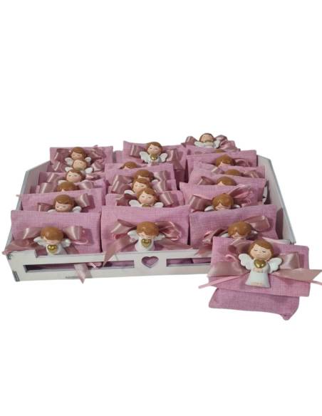 Sacchetti Comunione bambina calamita angelo con cesto