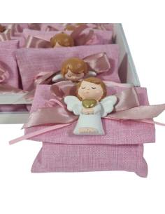 Sacchetti Comunione bambina calamita angelo con cesto 2