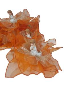 Sacchetti Comunione bambina statuetta abito bianco con cesto 2