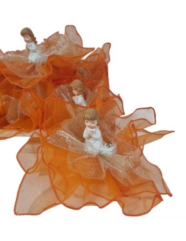 Sacchetti bomboniere Comunione con statuetta bambina vestita a festa