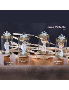 Marechiaro bomboniere Linea Violetta lampade led cilindro angioletti