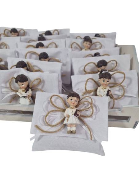 Sacchetti Comunione bambina calamita vangelo con cesto