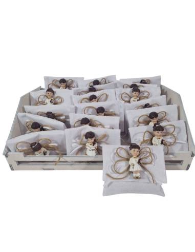 Sacchetti bomboniere Comunione con calamita bambina e tra le mani il Vangelo