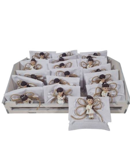 Sacchetti bomboniere Comunione con calamita bambina e tra le mani il Vangelo