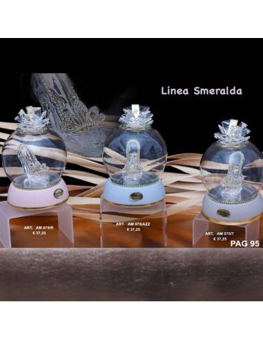 Marechiaro bomboniere Linea Smeralda campana in vetro con scarpetta