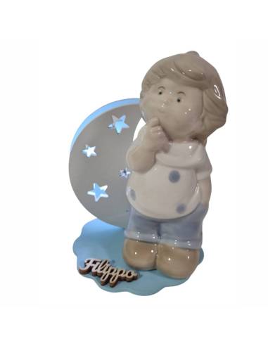 Bomboniere Battesimo maschio lampade luce led personalizzate