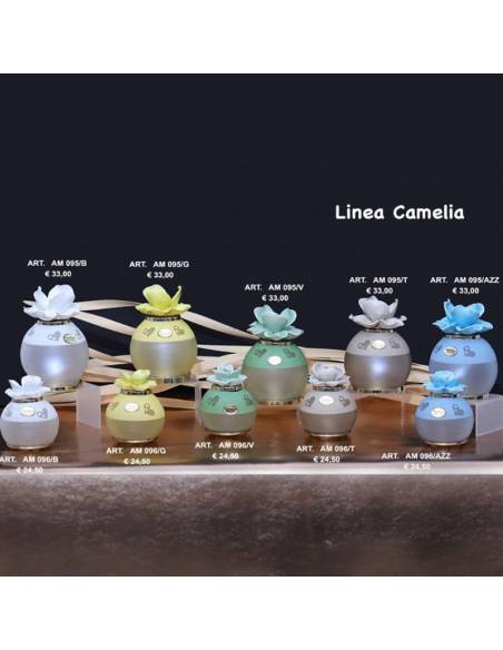Marechiaro bomboniere Linea Camelia lampade led con fiori colorati