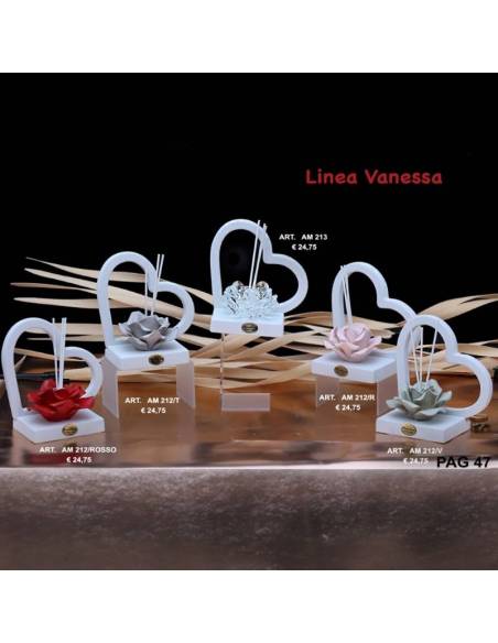 Bomboniere Marechiaro Linea Vanessa Diffusori ambiente cuori con decoro fiori