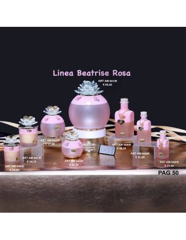 Bomboniere Marechiaro Linea Beatrise Rosa candele lampade e bottiglie