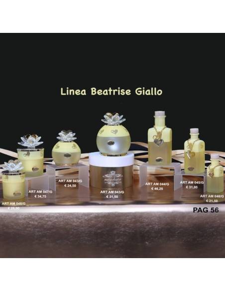 Marechiaro bomboniere Linea Beatrise Giallo bottiglia lampade a led e candele motivo cuori