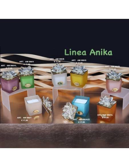 Marechiaro bomboniere Linea Anika candele profumate fiore in cristallo