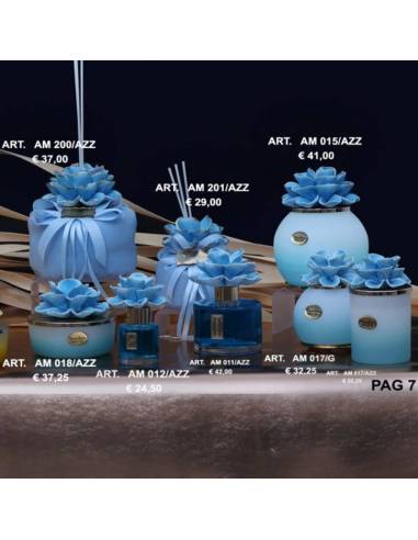 Marechiaro Bomboniere Linea Margareth Azzurra profumatori ambiente candele e lampade a led