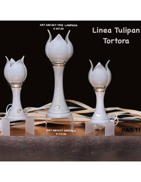 Marechiaro bomboniere Linea Tulipan Tortora lampade a led eleganti