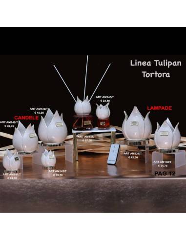 Bomboniere Marechiaro Linea Tulipan Tortora candele profumate lampade led e diffusori