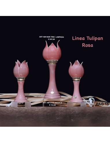 Marechiaro bomboniere Linea Tulipan Rosa lampade a led fiori