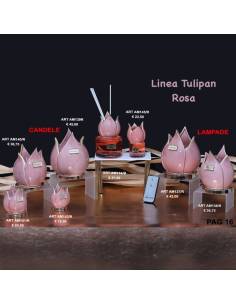 Bomboniere Marechiaro Linea Tulipan rosa profumatori ambiente candele e lampade led