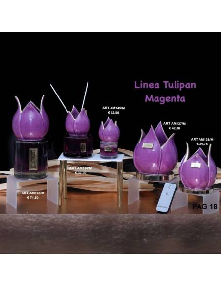 Bomboniere Marechiaro Linea Tulipan Magenta profumatori ambiente e lampade led
