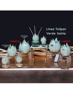 Bomboniere Marechiaro Linea Tulipan Verde Salvia Lampade led candele e profumatori