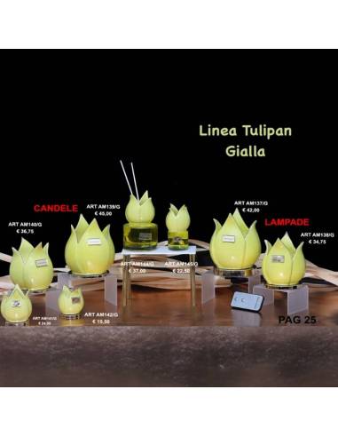 Bomboniere Marechiaro Linea Tulipan Gialla profumatori ambiente candele e lampade led