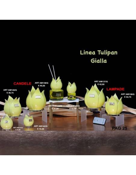 Bomboniere Marechiaro Linea Tulipan Gialla profumatori ambiente candele e lampade led