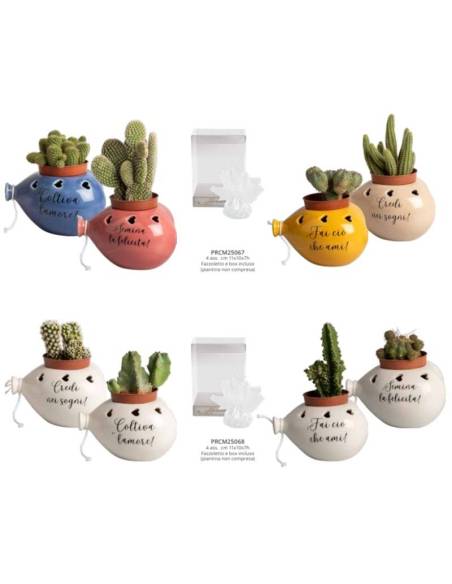 Bomboniere Harmony vasetti porta piante palloncini assortiti in ceramica