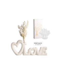 Harmony bomboniere diffusore ambiente cuore love con pampas