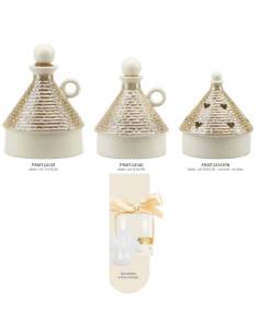 Bomboniere Harmony utili trulli in porcellana bianca e tortora perlata