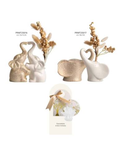 Harmony bomboniere profumatori ambiente coppia elefanti in porcellana