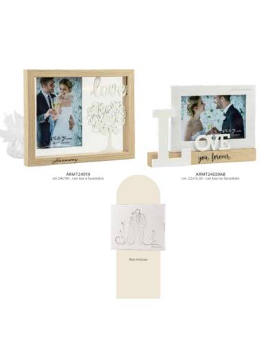 Harmony bomboniere cornici portafoto in legno per Matrimonio