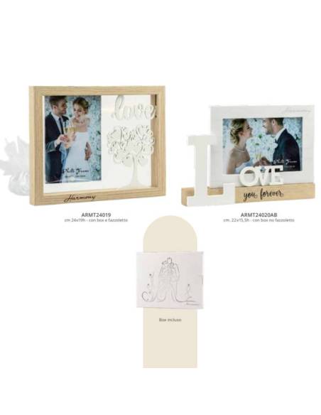 Harmony bomboniere cornici portafoto in legno per Matrimonio