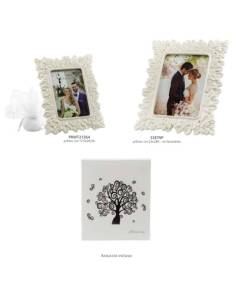 Harmony bomboniere portafoto in porcellana lucida bianca per Matrimonio