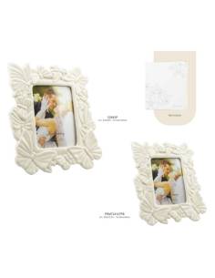 Bomboniere Harmony portafoto cornici farfalle in porcellana lucida bianca
